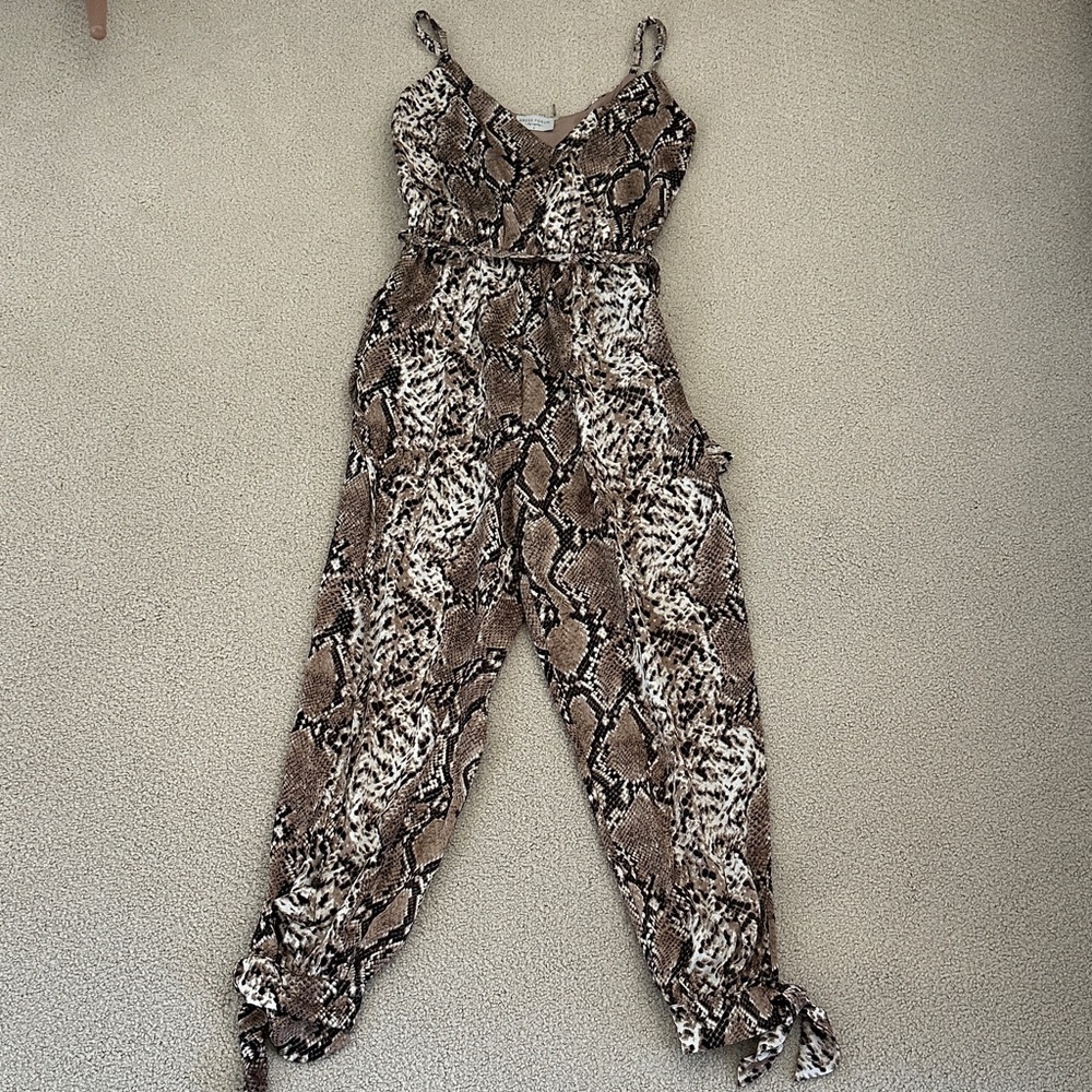 Dress Forum Brown Snakeskin Jumpsuit